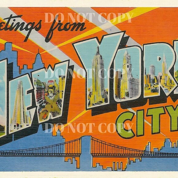 Greetings From New York City | 10 Vintage 5 X 7 Postcards | Old NYC Postcard - Picture 2 of 2